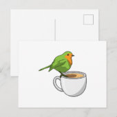 Vogel Kaffeetasse Postkarte (Vorne/Hinten)