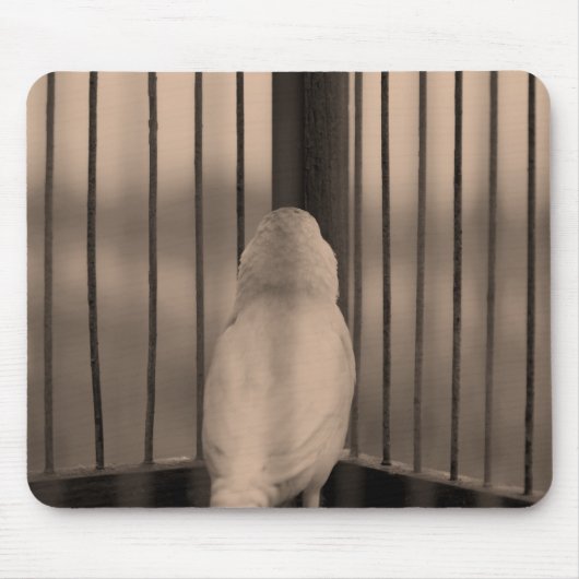 Vogel, Käfig, Gitterstäbe Mousepad (Vorne)
