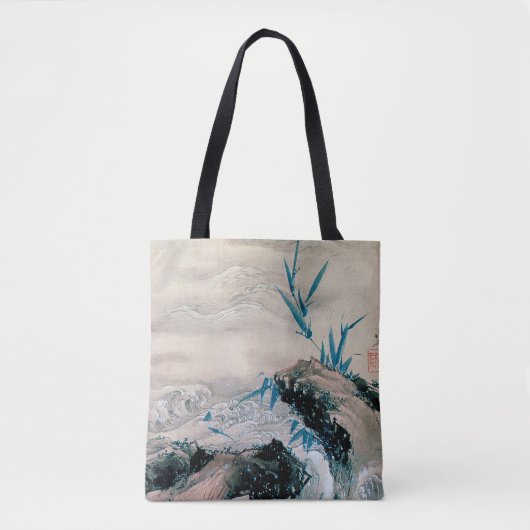 Vögel kämpfen im Bergstrom, Hokusai Tasche (Vorderseite)