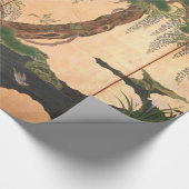 Vögel Kanos Eino und Blumen des Frühlinges und des Geschenkpapier (Ecke)