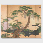 Vögel Kanos Eino und Blumen des Frühlinges und des Geschenkpapier (Flach)