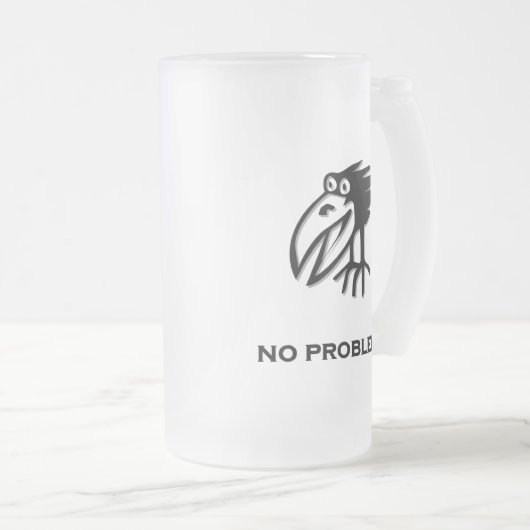 Vogel kein Problem Mattglas Bierglas (VorderseiteRechts)