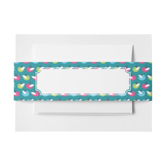 Vögel kopieren Blau Einladungsbanderole (Vorderseite Beispiel)