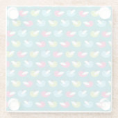 Vögel kopieren Blau Glasuntersetzer (Rückseite)