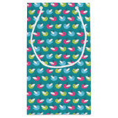 Vögel kopieren Blau Kleine Geschenktüte (Rückseite)