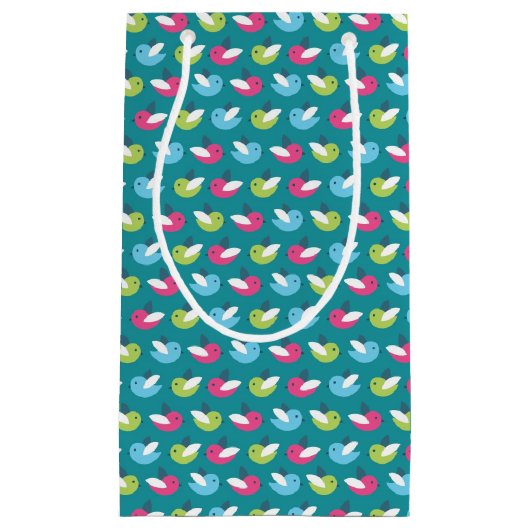 Vögel kopieren Blau Kleine Geschenktüte (Vorderseite)