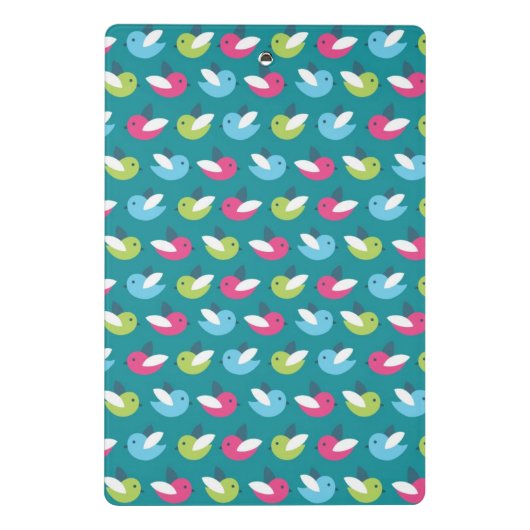 Vögel kopieren Blau Mini Klemmbrett (Rückseite)