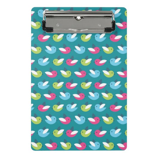 Vögel kopieren Blau Mini Klemmbrett (Vorderseite)