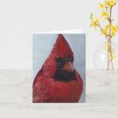 Vogel-Kunst-Anmerkungs-Karte Herr-Red Cardinal #2 Karte (Gelbe Blume)