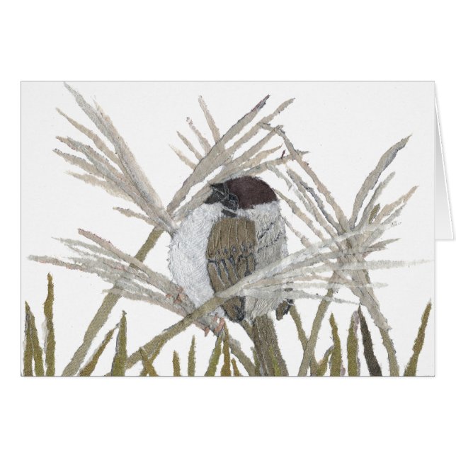 Vogel-Kunst, Spatz, Winter (Vorderseite (Horizontal))