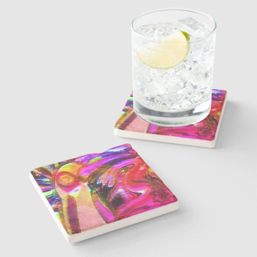 Vogel-Kunst Steinuntersetzer (Seitenansicht)