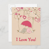 Vögel küssen postkarte (Vorne/Hinten)