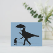 Vögel laufen einen Hund Postkarte (Stehend Vorderseite)