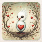 Vogel-Liebe 4 Rechteckiger Pappuntersetzer (Vorderseite)