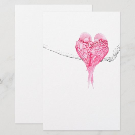 Vogel-Liebe Briefpapier (Vorne/Hinten)