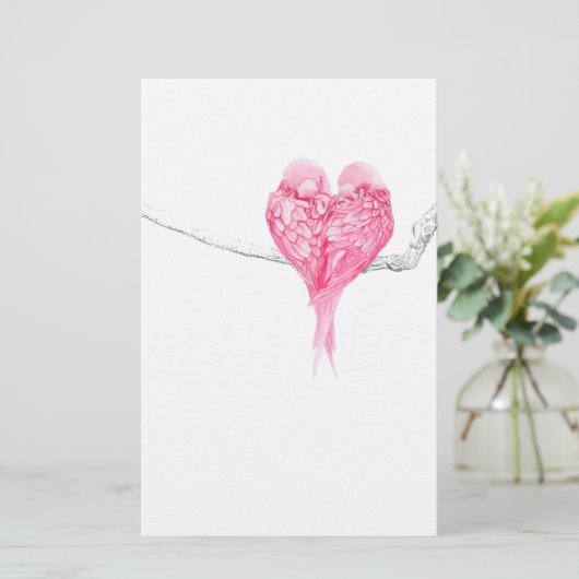 Vogel-Liebe Briefpapier (Stehend Vorderseite)