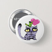 Vogel-Liebe-Katzen Button (Vorne & Hinten)