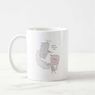 Vögel Liebe Paar niedliche Herbstschwanzgetränke Kaffeetasse