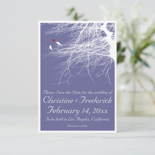 Vögel lieben 2, 3,5 "x5" Ankündigung Datum freihal (Stehend Vorderseite)