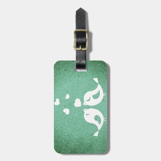 Vögel lieben auf Grün Gepäckanhänger (Vorderseite vertikal)