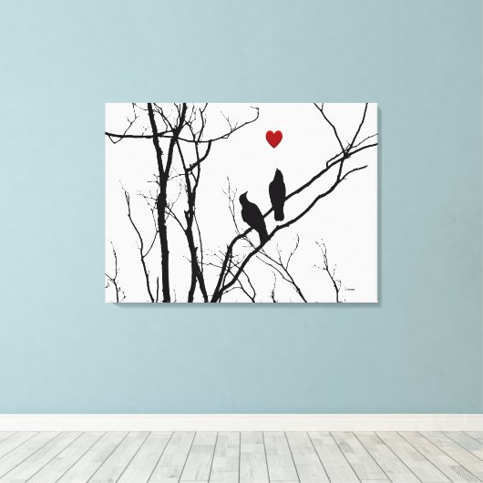 Vögel lieben auf Leinwand (Insitu (Holzboden))