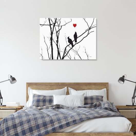 Vögel lieben auf Leinwand (Insitu (Schlafzimmer))