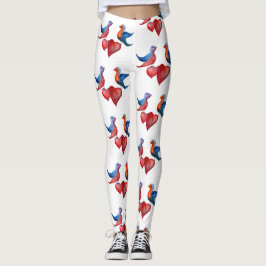 Vögel lieben, Gewässer Vögel Custom Leggings