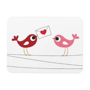 Vögel lieben Karte Magnet