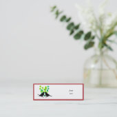 Vögel lieben mit grünen Herzen Mini Visitenkarte (Stehend Vorderseite)