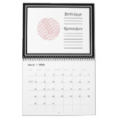 Vögel lieben mit Rot und Gold Herz Kalender (Mär 2026)