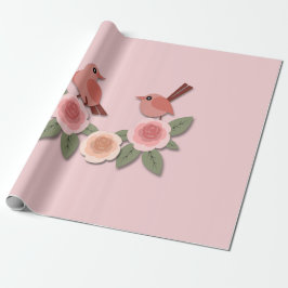 Vögel lieben und Rose lieben Geschenkpapier
