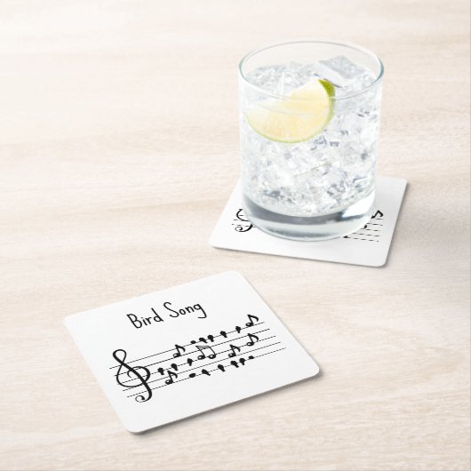 Vogel-Lied, Vögel, die auf einer Linie sitzen Rechteckiger Pappuntersetzer (Vor Ort)