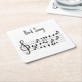 Vogel-Lied, Vögel, die auf einer Linie sitzen Rechteckiger Pappuntersetzer (angewinkelt)