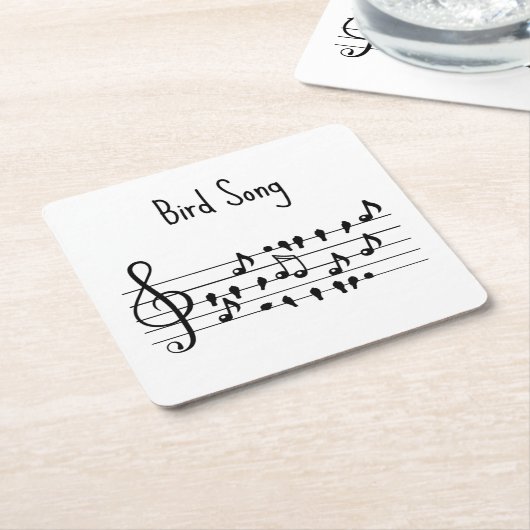 Vogel-Lied, Vögel, die auf einer Linie sitzen Rechteckiger Pappuntersetzer (angewinkelt)