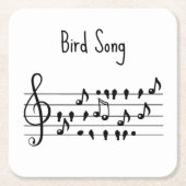 Vogel-Lied, Vögel, die auf einer Linie sitzen Rechteckiger Pappuntersetzer (Vorderseite)