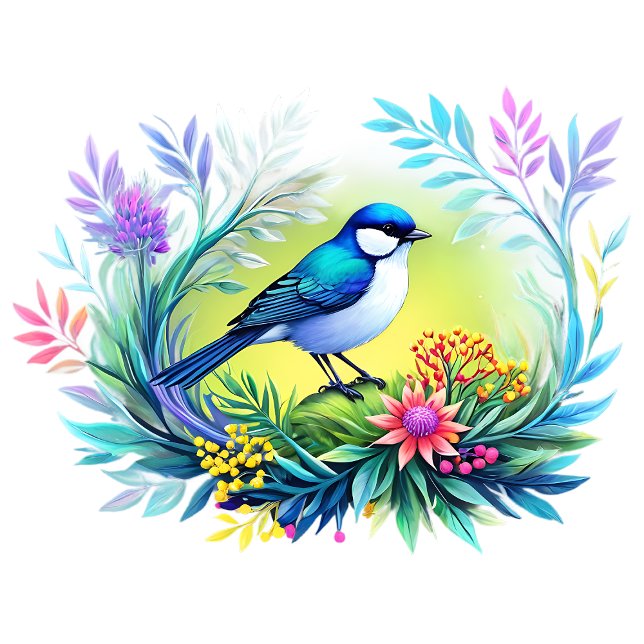 Vögel: Luftangriffe der Natur Avifauna Tapete (exotic singing bird in elegant flowers)