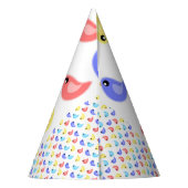 Vögel lustige bunte Osterhut-Party Partyhütchen (Rückseite)