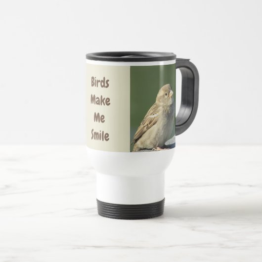 Vögel machen mich zum Lächeln Hausbrand Reisebecher (VorderseiteRechts)
