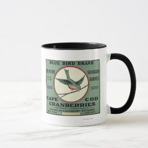 Vogel-Marken-Moosbeeraufkleber Cape Cods blauer Tasse