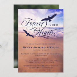 Vögel Meer Strand für immer in unserem Herzen Einladung