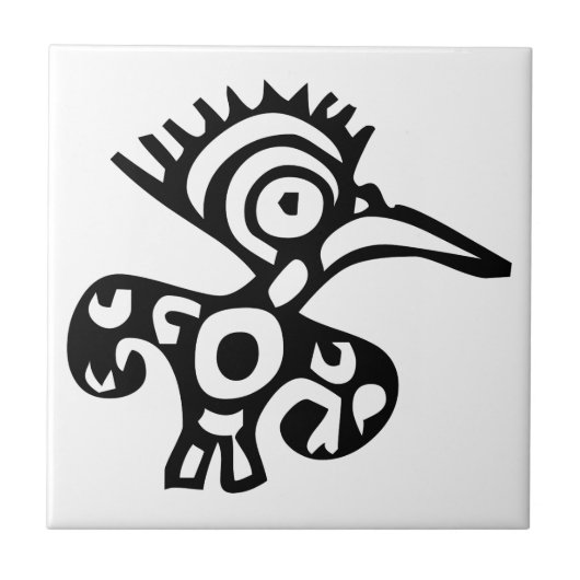 Vogel, mexikanische Hieroglyph(Maya) Fliese (Vorderseite)