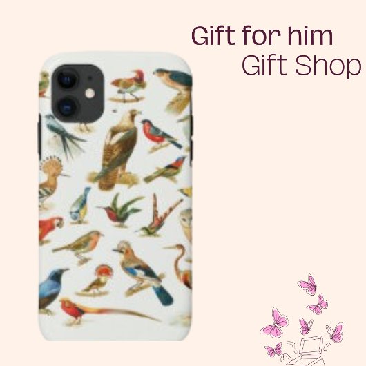 Vögel Minimalistische farbenfrohe Arten Moderne Case-Mate iPhone Hülle