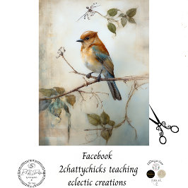 Vogel mit Aquarellfarbe Seidenpapier