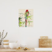 Vogel mit Bambus-Blätter Poster (Küche)