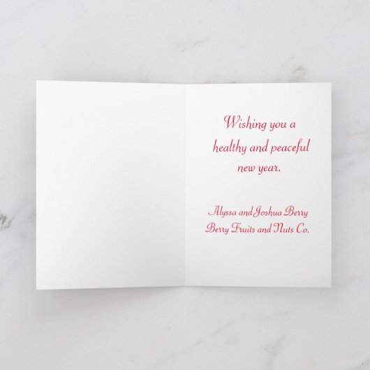 Vogel mit Berries Weihnachtskarte Karte (Innenseite)