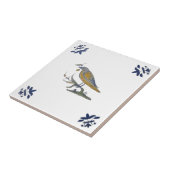 Vogel mit Berry White Delft Repro c. 1650 Tile Fliese (Seite)