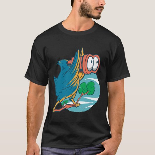 Vogel mit Binokularen T-Shirt (Vorderseite)