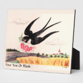 Vogel mit Blume Fotoplatte (Seite)