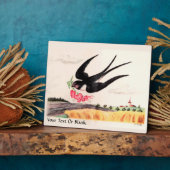 Vogel mit Blume Fotoplatte (Seite)