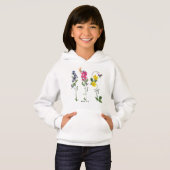 Vogel mit Blume Gerechtigkeit Liebe Gnade und gehe Hoodie (Vorne ganz)